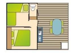 Mobitoile Standard 27m² 2 bedrooms + WC without bathroom - sheltered terrace