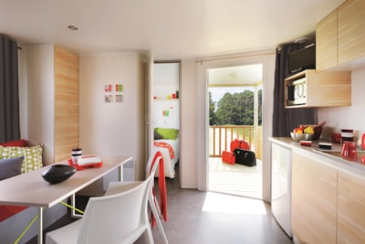 Mobil-Home Standard 27 m² 2 bedrooms - half-covered terrace inluded 7 m² + TV