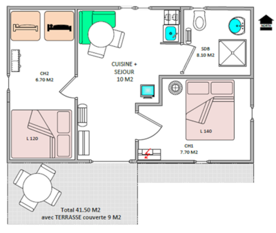 Bungalow - 2 bedrooms - S