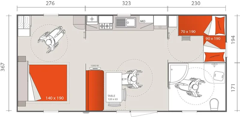 Mobil Home Access - 2 Chambres - Pour Personnes À Mobilité Réduite