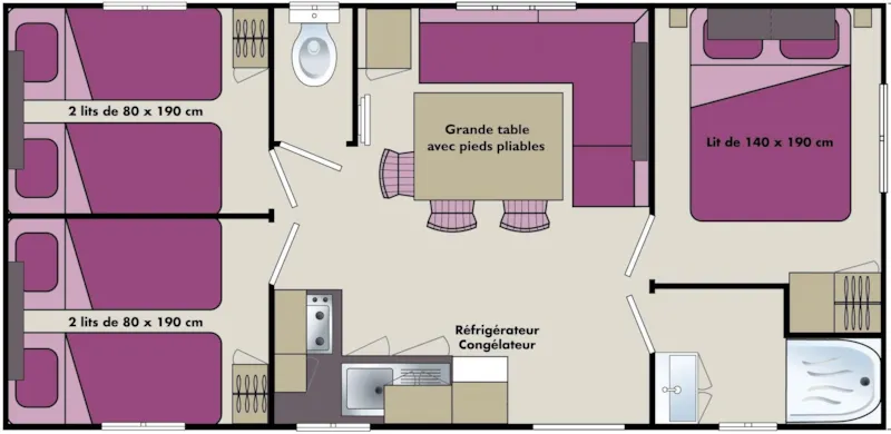 Mobil Home Lounge Plus - 3 Chambres