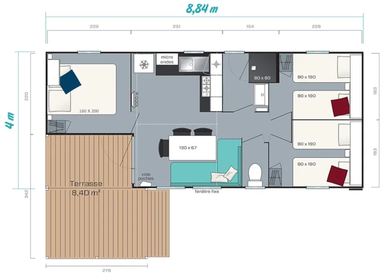 Mobil Home Loggia - 3 Chambres
