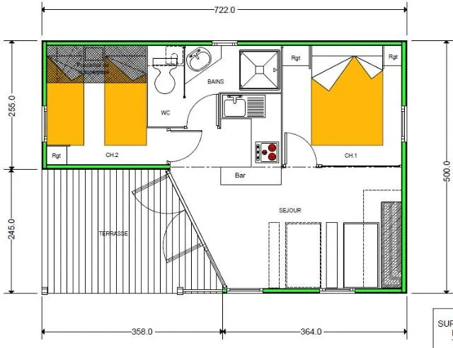 Chalet Confort 27M² 2 Chambres + Terrasse Couverte 10M² - Tv*