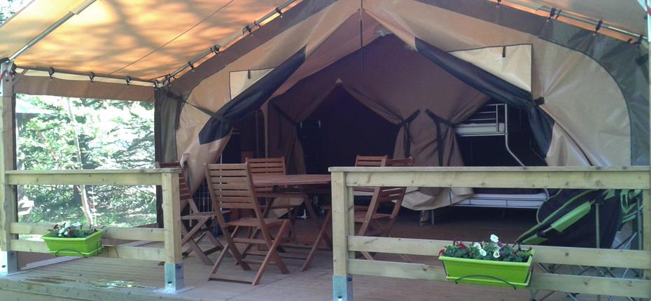 Location - Tente Lodge - Camping De LA PLAGE à St Cirq Lapopie