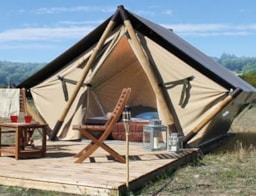 Accommodation - Tent Rando - Camping Paradis LA PLAGE à St Cirq Lapopie