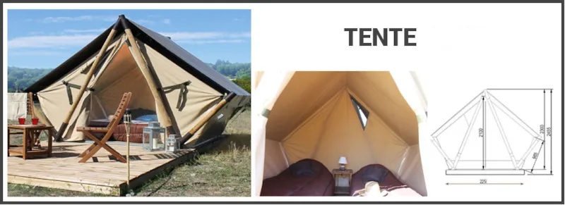 Tente Prêt À Camper 6M² 1 Chambre - Sans Sanitaires + Terrasse 3M²