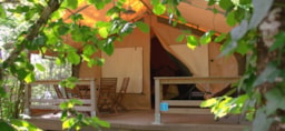 Accommodation - Tent Eden Without Sanitary Facilities - Camping Paradis LA PLAGE à St Cirq Lapopie