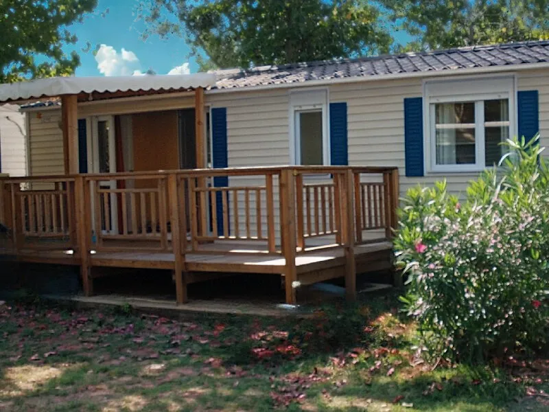 Location - Mobil-Home Standard 23.4M² 2 Chambres + Terrasse Couverte 10M² - Tv - Flower Camping LA PLAGE à St Cirq Lapopie
