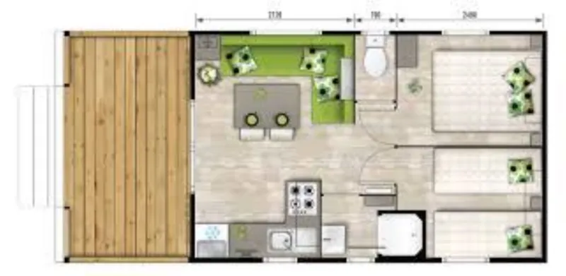 Mobile-Home Premium Avec Spa  Avec Vue 27M² (1Ch -2 Pers.) + Terrasse Semi-Couverte 10 M² + Tv