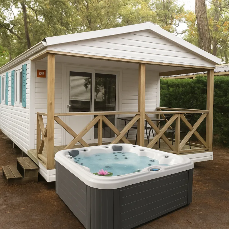 Mobile-Home Premium Avec Spa  Avec Vue 27M² (1Ch -2 Pers.) + Terrasse Semi-Couverte 10 M² + Tv