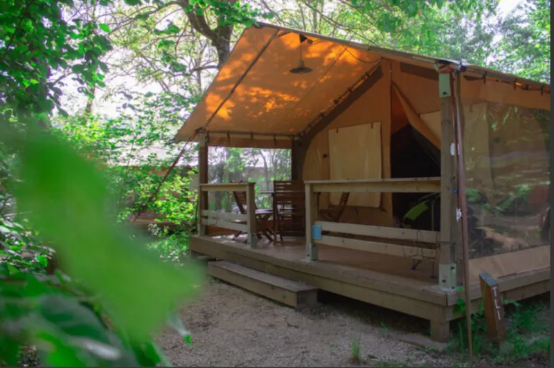 Tente Eden Standard 30M² 2 Chambres - Sans Sanitaires + Vue Sur Le Lot + Terrasse Couverte 11.5M²