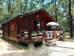 Alojamiento - El Auténtico Chalet De Madera Con Gran Terraza - Camping LA TRUFFIERE à Saint Cirq Lapopie