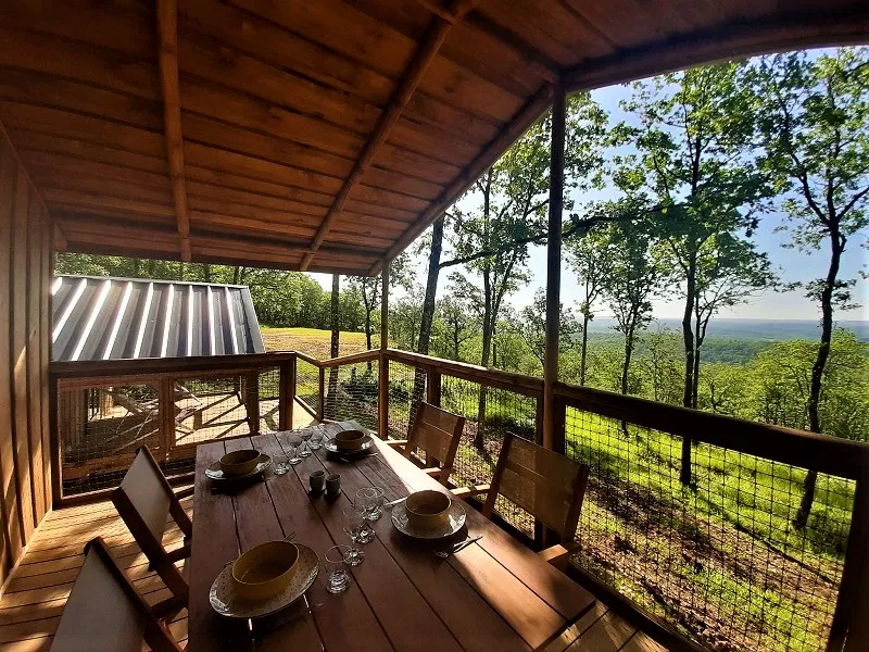 2 Cabanes Reliees Par Une Passerelle Vue Exceptionnelle (1 Cabane Pour 5 Et 1 Cabane Pour3 )