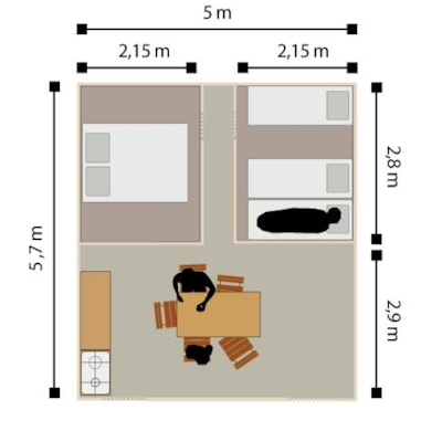 "3-bedroom "Tente Meublée Confort