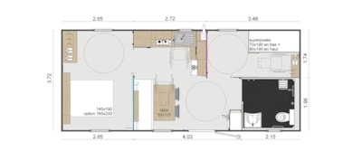 Cottage Premium Les Terrasses du Causse (adapted to the people with reduced mobility) - 2 bedrooms
