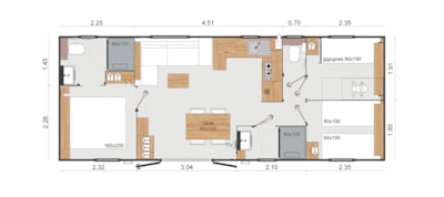 Cottage Premium Les Terrasses du Causse -  3 bedrooms - 2 bathrooms
