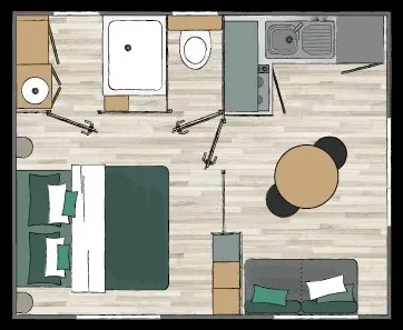 Mobil-Home 18 M² - 1 Chambre