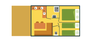 Mobil-Home Confort  Safari - 21 M² - 2 Chambres + Terrasse Couverte