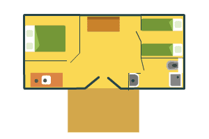 Mobil-Home Confort + Missouri En Bois  - 32M² - 2 Chambres +Terrasse
