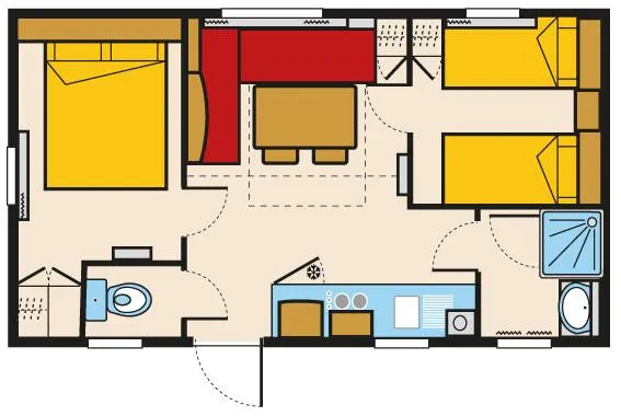 Mobil Home Confort Ophea - 28M² - 2 Chambres + Terrasse Couverte