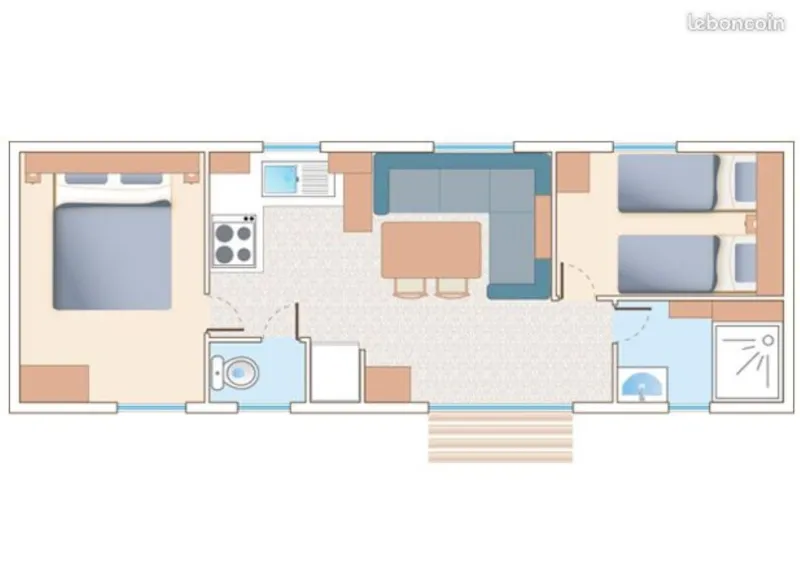 Mobil Home Premium Trigano - 26 M² - 2 Chambres + Terrasse Couverte