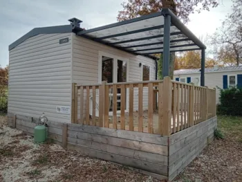 Location - Mobil-Home Confort 22M² - 1 Chambre + Terrasse Semi-Couverte 12M² + Tv + Clim - - Flower Camping La Forêt