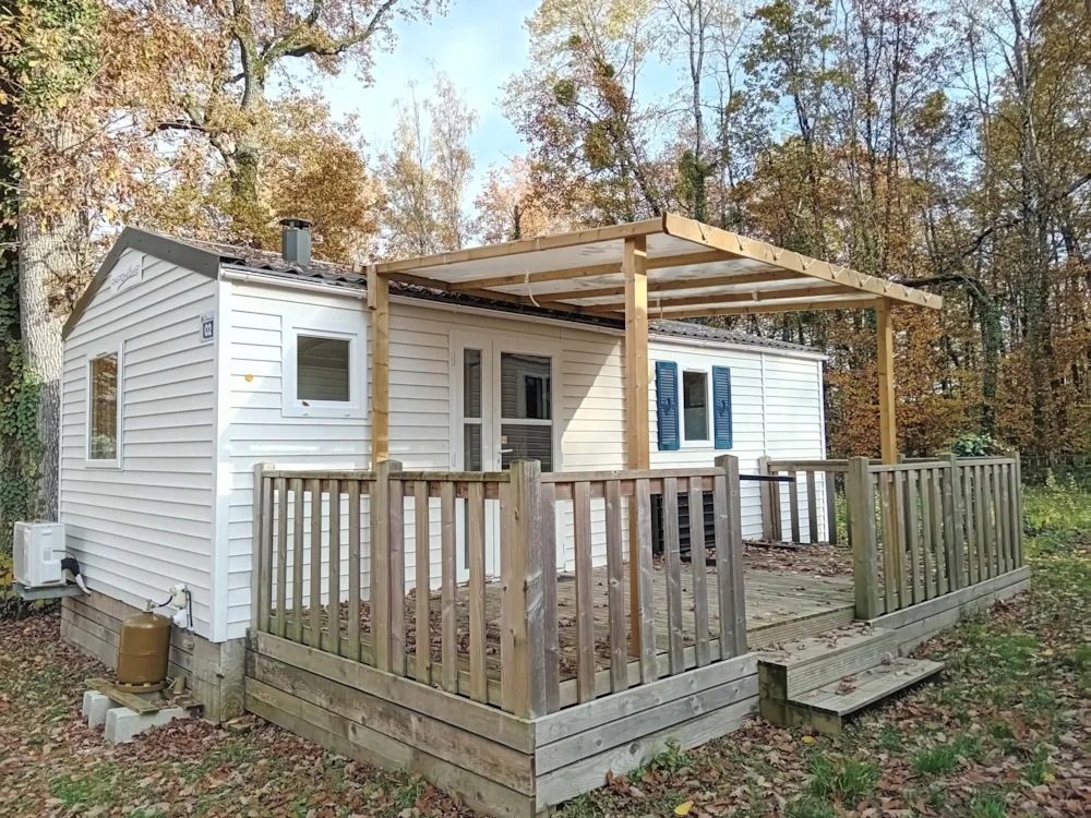 Location - Mobil-Home Confort 32M² - 2 Chambres + Terrasse + Tv + Clim - - Flower Camping La Forêt