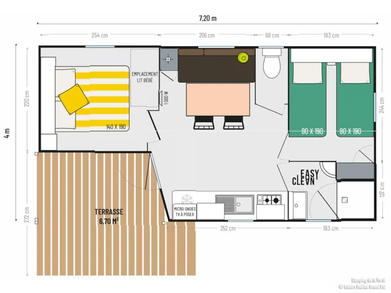 Mobil-Home Standard 32M² - 2 Chambres + Terrasse Couverte 12M² -