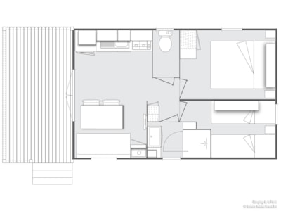 Mobil-Home Confort 25m² - 2 bedrooms + covered terrace + TV + Clim - — 7