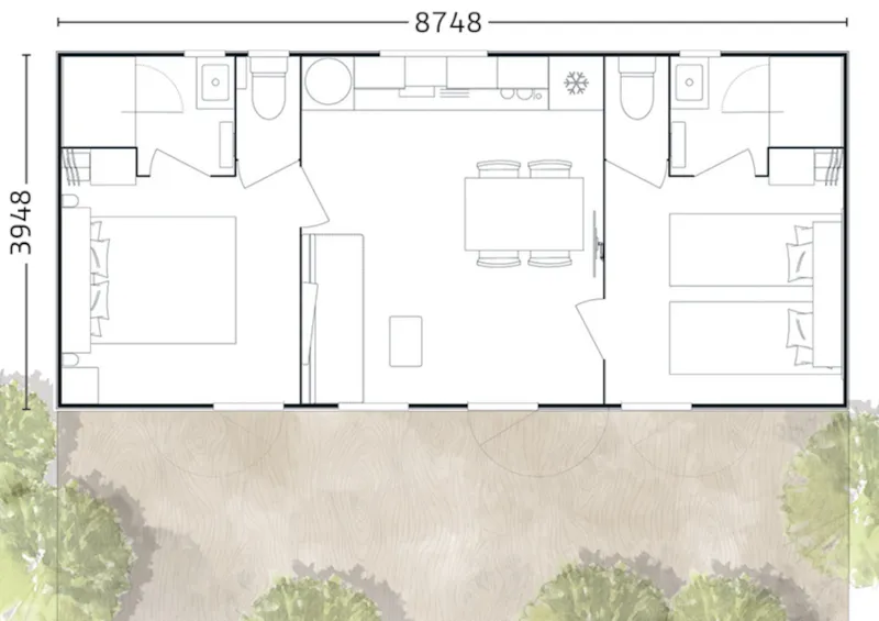 Mobil-Home Sunêlia Luxe Van Gogh 2 Chambres - 2 Salles De Bain