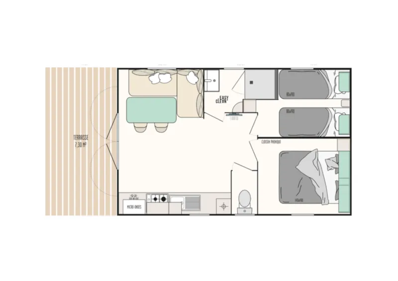 Mobil-Home Sunêlia Prestige Provence 2 Chambres