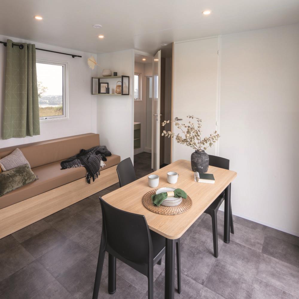 Mietunterkunft - Mobilheim Confort 32M² - 2 Zimmer + Halbüberdachte Terrasse - Flower Camping Val de Vie