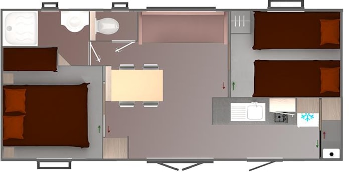 Mobil-Home Cottage D 27M² / 2 Chambres - Terrasse Couverte