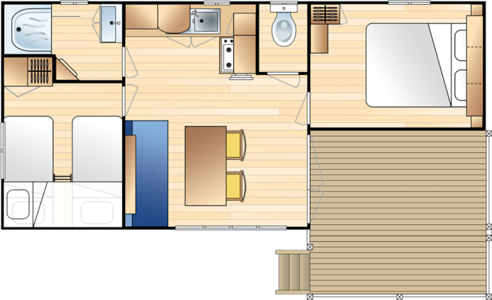 Mobil-Home Loisir S 27M² / 2 Chambres - Terrasse