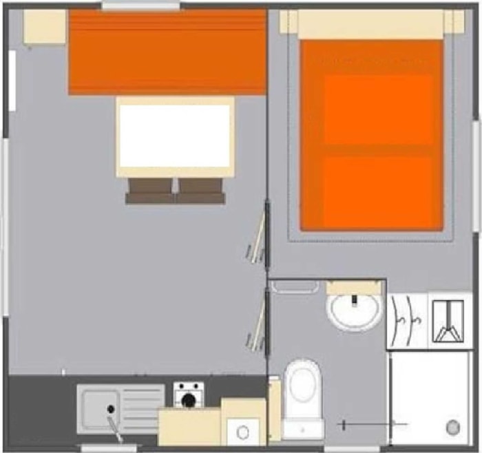Mobil-Home Lodge D 20M² / 1 Chambre - Terrasse