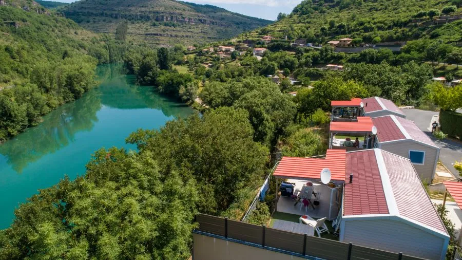 Location - Super Riviera Mobil-Home Climatise  28M² - Vue Panoramique - - Camping de la Cascade