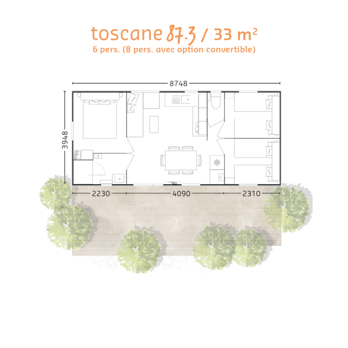 Mobil-Home Toscane Confort+ 3Ch. 33M2 (2023)
