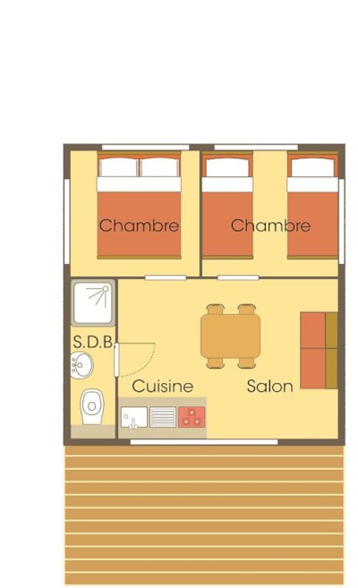 Cabane Lodge Wood Standard 34m² (2 bedrooms) with sheltered terrace 11m² — 3