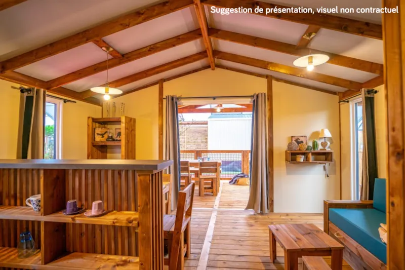 Lodge Vip Premium 34M² - Vue Sur Lac (2 Chambres) + Tv + Draps + Serviettes + Terrasse Couverte 11M²