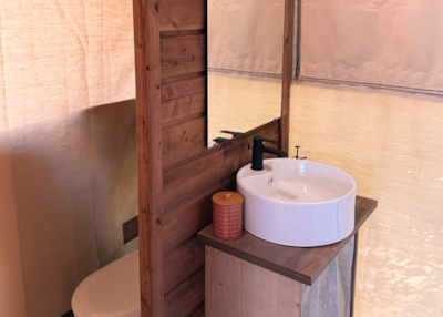 NEW : Cotton Flower Canvas Lodge Comfort 28m² (2 bedrooms) + TV + covered terrace 16m² — 7
