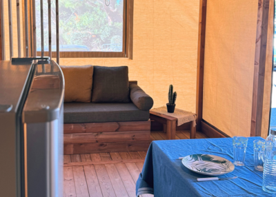 NEW : Cotton Flower Canvas Lodge Comfort 28m² (2 bedrooms) + TV + covered terrace 16m² — 4