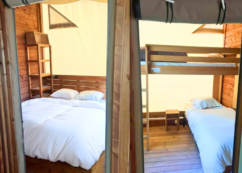 Nouveaute : Cabane Toilée Cotton Flower Confort 28M² (2 Chambres) + Tv + Terrasse Couverte 16M²