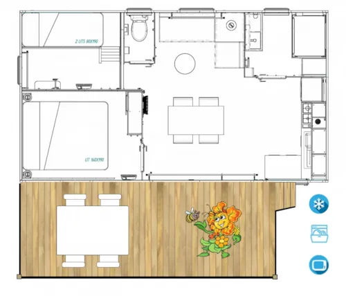 Accommodation - Clicochic Top Presta - 28 M² - 2 Bedrooms - image n°5 - Clico Chic - Camping La Source du Jabron