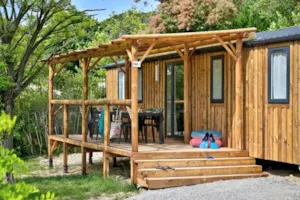 Locatif - Mobile-home Super Family Top Presta - 40 m² - 4 bedrooms - Clico Chic - Camping La Source du Jabron