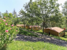 Huuraccommodatie(s) - Standaard Chalet 28M² - 2 Slaapkamers - Overdekt Terras - Flower Camping du Lac de Saint Point  Lamartine - Saône et Loire - Bourgogne du Sud 