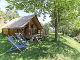 Huuraccommodatie(s) - Standaard  Ecolodge Tent 20M² - 2 Slaapkamers - Schaduwrijk Terras - Flower Camping du Lac de Saint Point  Lamartine - Saône et Loire - Bourgogne du Sud 