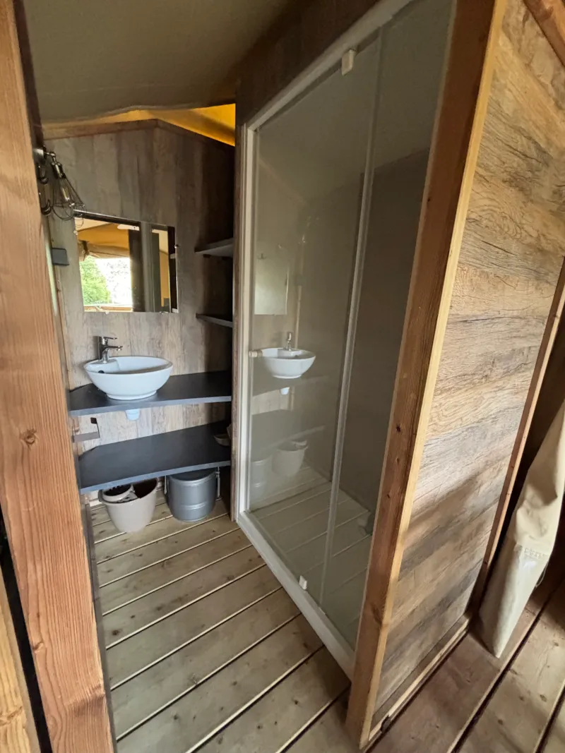 Tente Ecolodge Premium 34M² - 2 Chambres - Terrasse Couverte