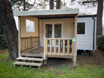 Mietunterkunft - Mobilheim Classique - 20M²  - 1 Schlafzimmer - Überdachte Terrasse 9M² - Camping Ushuaïa Villages l'Estuaire