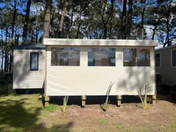 Mietunterkunft - Mobilheim Confort Plus - 27M² - 2 Schlafzimmer + Sofa - Überdachte Terrasse - Camping Ushuaïa Villages l'Estuaire