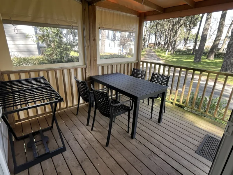 Mobil Home Confort - 25M² - 2 Chambres - Terrasse Couverte Côté